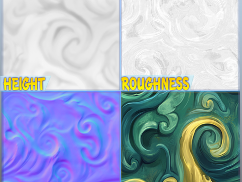Stylized Water Seamless Texture CG テクスチャ