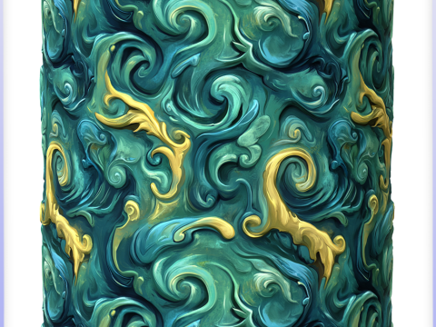 Stylized Water Seamless Texture CG テクスチャ