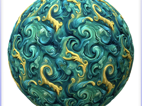 Stylized Water Seamless Texture CG テクスチャ
