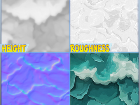 Stylized Water Seamless Texture CG テクスチャ