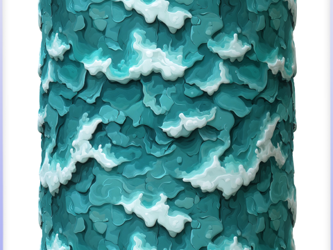 Stylized Water Seamless Texture CG テクスチャ