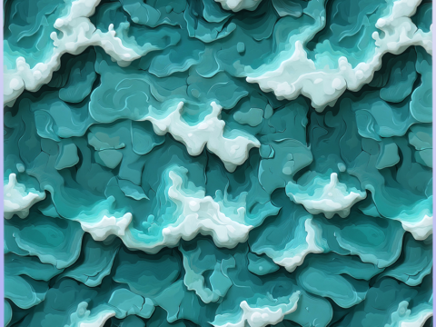 Stylized Water Seamless Texture CG テクスチャ