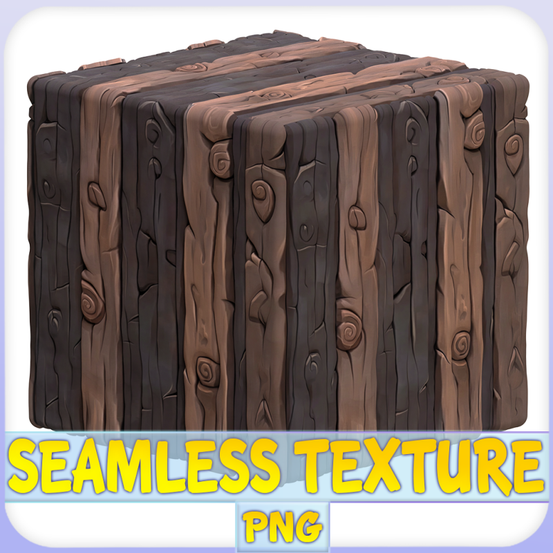 Stylized Wood Seamless Texture CG テクスチャ .c4d .max .obj .3ds .fbx .stl .blend 