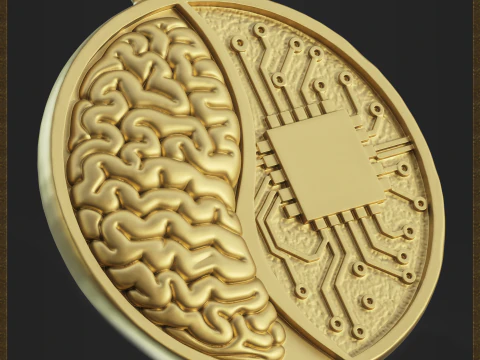 Stylized Brain Network Pendant 3D Print Model