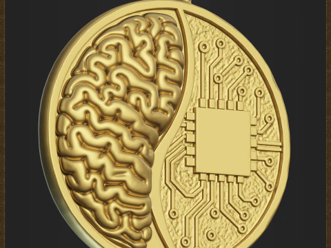 Stylized Brain Network Pendant 3D Print Model