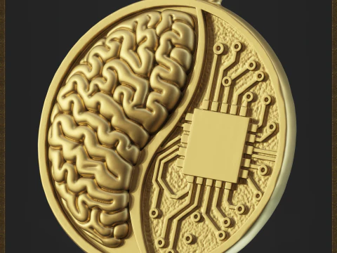 Stylized Brain Network Pendant 3D Print Model