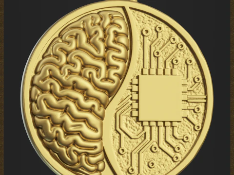 Stylized Brain Network Pendant 3D Print Model