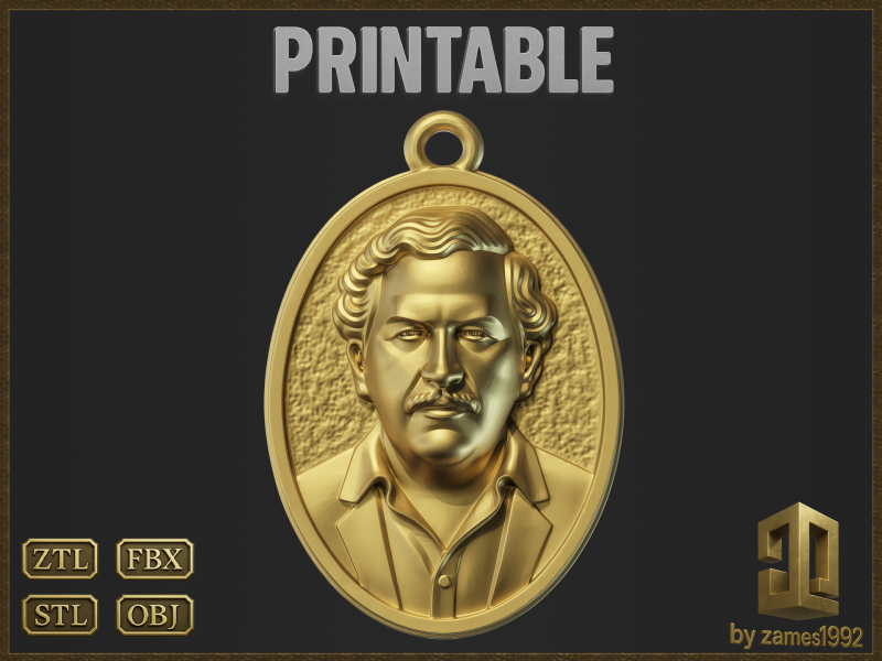 El Patron Pendant 3D Print Model .c4d .max .obj .3ds .fbx .stl .blend