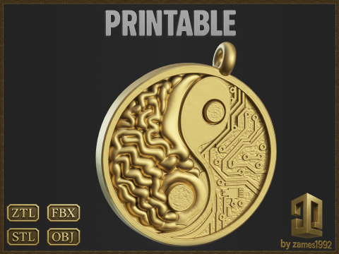 Brain Network pendant jewelry 3D-printmodel