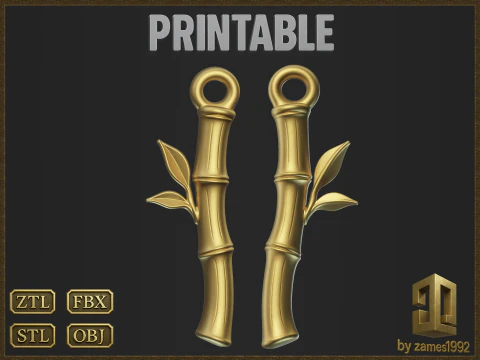 Stylizowany bambus do druku 3D i projektowania biżuterii Model do druku 3D