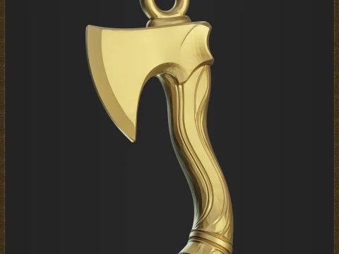 Stylized Axe jewelry design 3D Print Model