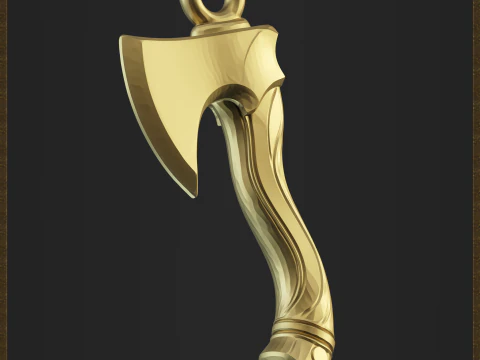 Stylized Axe jewelry design 3D Print Model