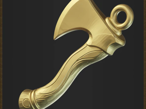 Stylized Axe jewelry design 3D Print Model