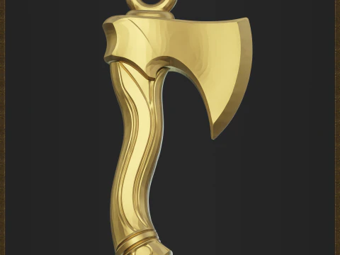 Stylized Axe jewelry design 3D Print Model