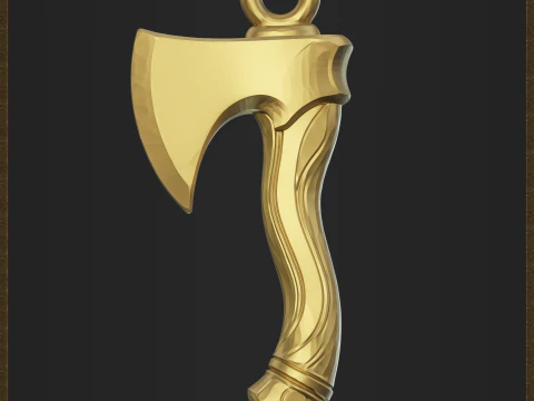 Stylized Axe jewelry design 3D Print Model