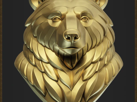 Stylized Bear bust for jewelry design 3D Print Model