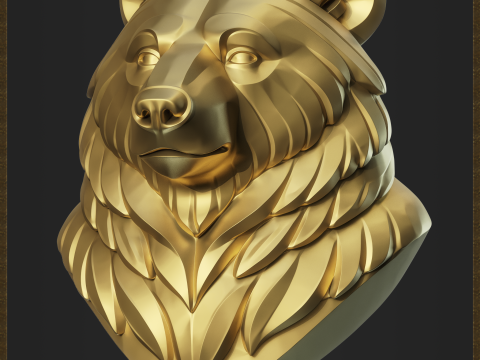 Stylized Bear bust for jewelry design 3D 打印模型