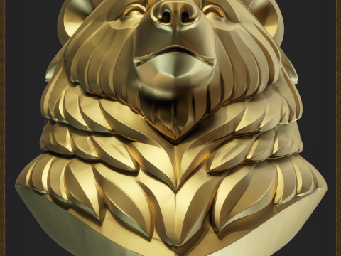 Stylized Bear bust for jewelry design 3D 打印模型