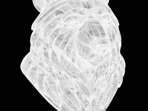 Stylized Bear bust for jewelry design 3D Print Model