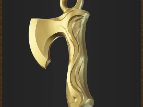 Stylized Axe jewelry design 3D Print Model