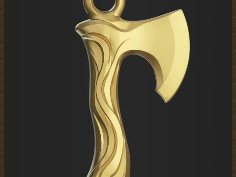 Stylized Axe jewelry design 3D Print Model