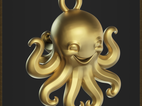 Cute Octopus Pendant 3D Принт Модель