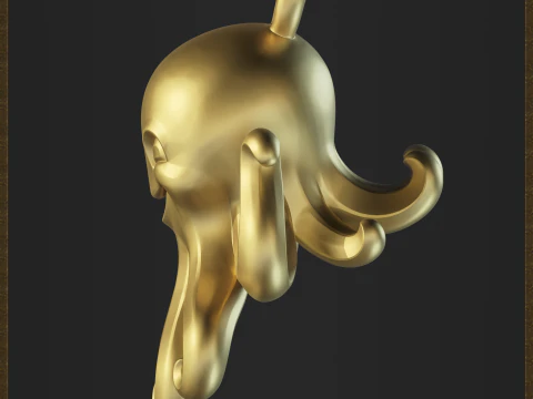 Cute Octopus Pendant 3D Print Model