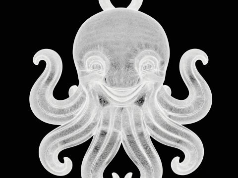 Cute Octopus Pendant 3D Print Model
