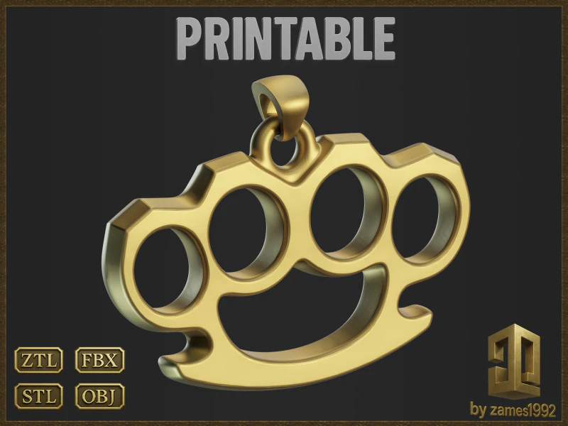 Brass Knuckles Jewelry 3D Print Model .c4d .max .obj .3ds .fbx .stl .blend 