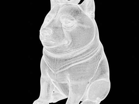 座っているドージェ ミーム ペンダント 3Dプリントモデル