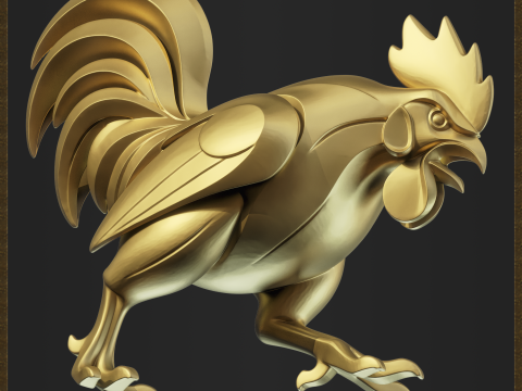 Rooster Bird Jewelry 3D Print Model