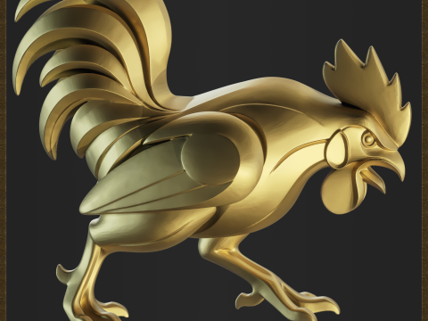 Rooster Bird Jewelry 3D Print Model