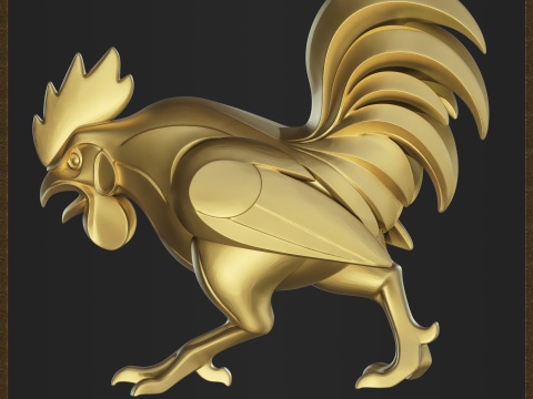 Rooster Bird Jewelry 3D Print Model