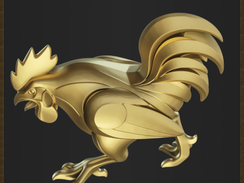 Rooster Bird Jewelry 3D Print Model