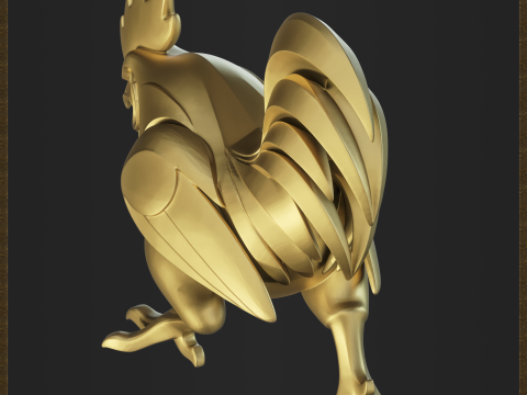 Rooster Bird Jewelry 3D Print Model
