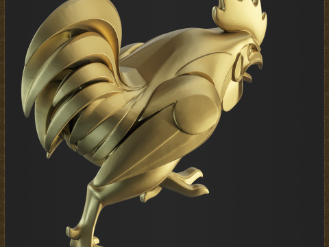 Rooster Bird Jewelry 3D Print Model