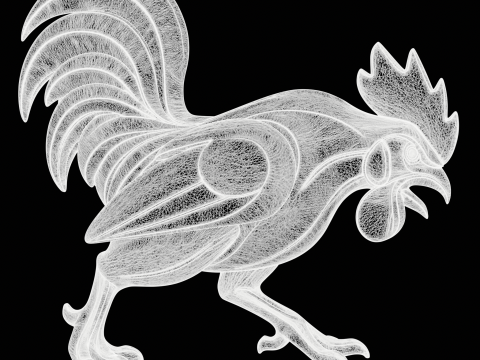 Rooster Bird Jewelry 3D Print Model