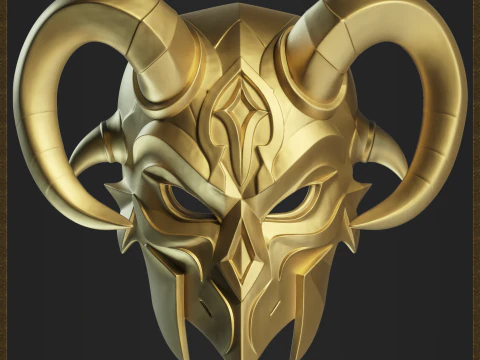 Demon Mask Warrior Helmet 3D Print Model