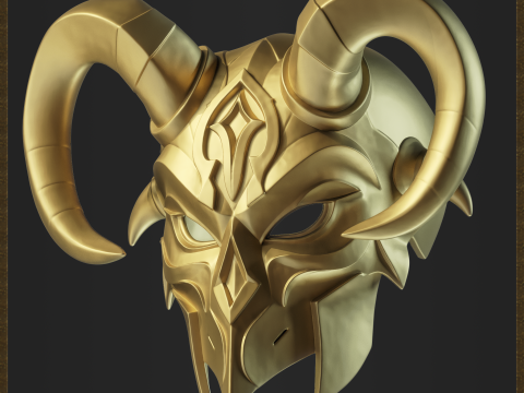 Demon Mask Warrior Helmet 3D 打印模型