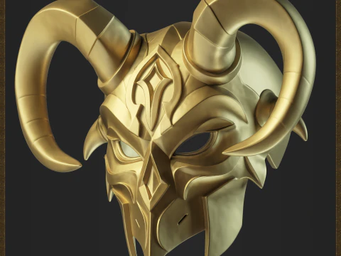 Demon Mask Warrior Helmet 3D Print Model