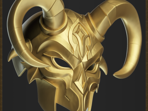 Demon Mask Warrior Helmet 3D 打印模型