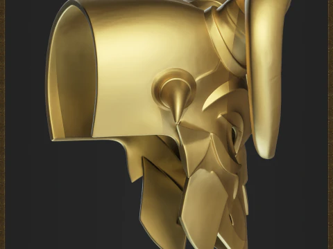 Demon Mask Warrior Helmet 3D Print Model