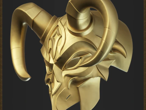Demon Mask Warrior Helmet 3D Print Model