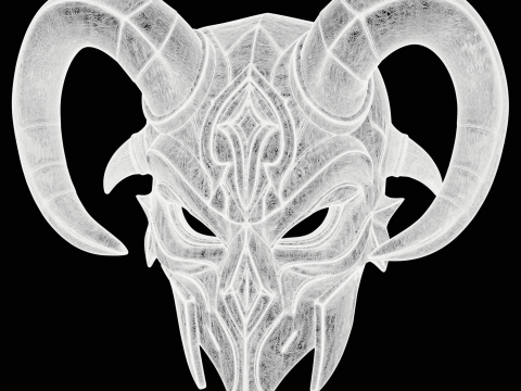 Demon Mask Warrior Helmet 3D 打印模型