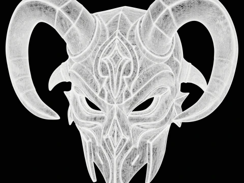 Demon Mask Warrior Helmet 3D Print Model