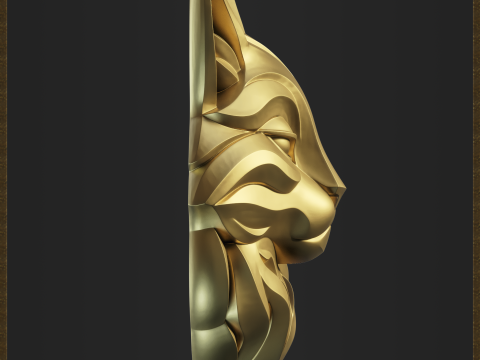 Stylized Cat Head Pendant Modello di stampa 3D