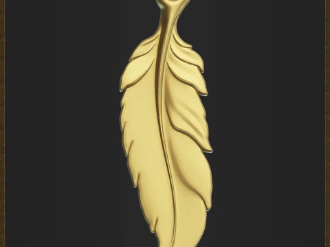 Elegant Feather Jewelry 3D Print Model