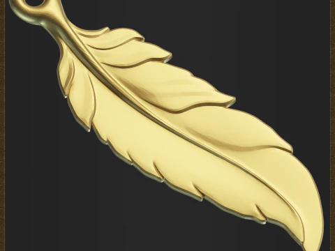 Elegant Feather Jewelry 3D Print Model