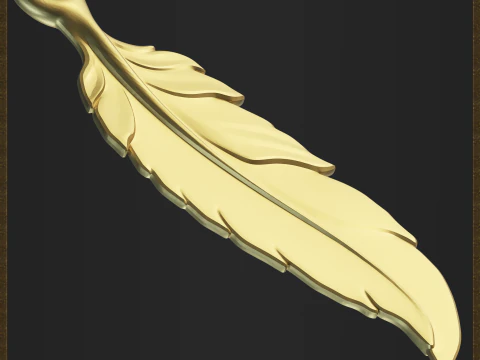 Elegant Feather Jewelry 3D Print Model