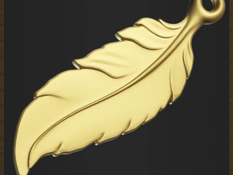 Elegant Feather Jewelry 3D Print Model